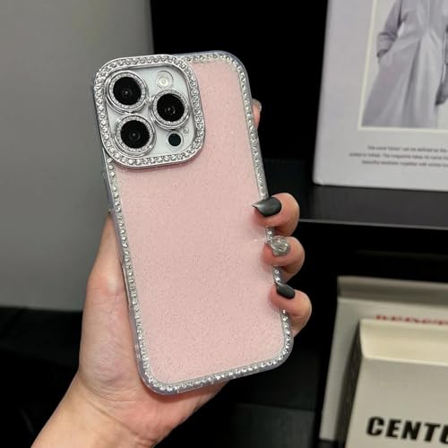 Coque antichoc rose strass luxe pour iPhone 15 protect