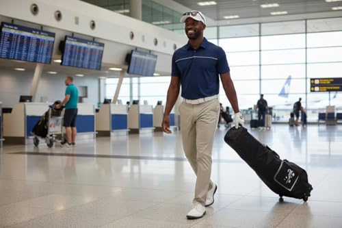 A99 Golf Travel Bag CarryOn Rolling Wheel Golf cart Bag case with TSA Lock and Protection Cover, Protect Your Club for Safe Transport