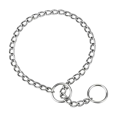 TagME Chain Choke Collar for Dogs, Adjustable Weather Proof Necklace for Small and Puppy Dogs, Alloy Steel Pet Training Collar Cover