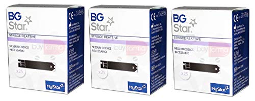 BUYFARMA PROMO PACK - 3X Sanofi BgStar 25 Strisce Reattive per il Controllo della Glicemia - 75 Strisce Reattive + OMAGGIO A SORPRESA