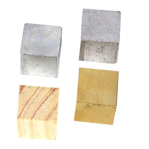 BAZEITFLOW 4個 初中物理用密測定ブロック点 鉄 銅 アルミ 木材 各種素材 科学教育実験用品 収納ケース付き 理科授業向け