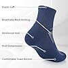 KOOOGEAR 5 paia di calzini da corsa imbottiti da uomo, lunghezza quarto, calzini sportivi anti-vesciche, in cotone traspirante, per palestra, tennis, atletica, 5 paia blu, 9-12 #1