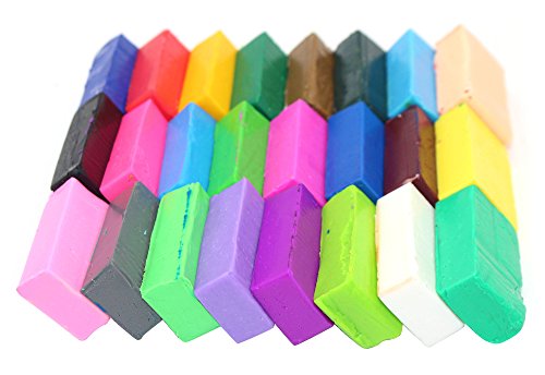 24 Pcs Colored Blocks Polymer Clay Soft Craft Oven Bake Modelling Clay