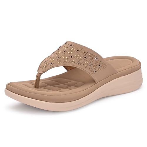 Image of Centrino Women's Sandals | Stylish Slip-On Sandals|Elegant & Trendy Design | Slippers /Flip-Flops|Fashionable Casual & Stylish|Lightweight & Breathable|Outdoor Casual Chappals for Ladies & Girls(9320)