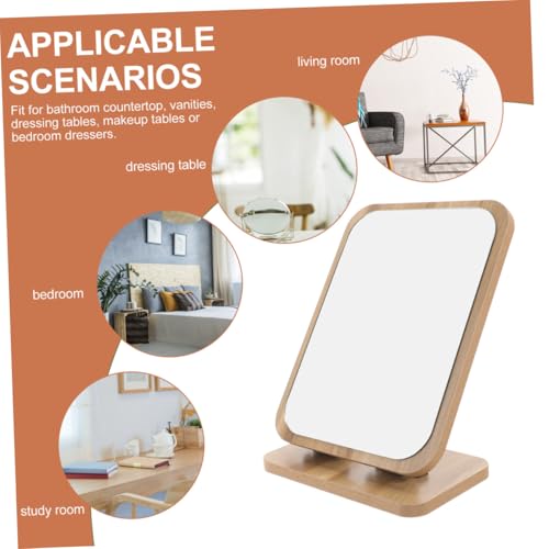 Miroir de maquillage pivotant double face avec support stable décoratif - 7