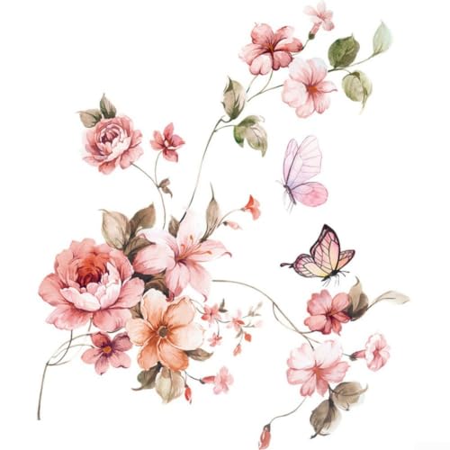 Vinilo de flores autoadhesivo e impermeable para decorar el armario y la pared del baño 2