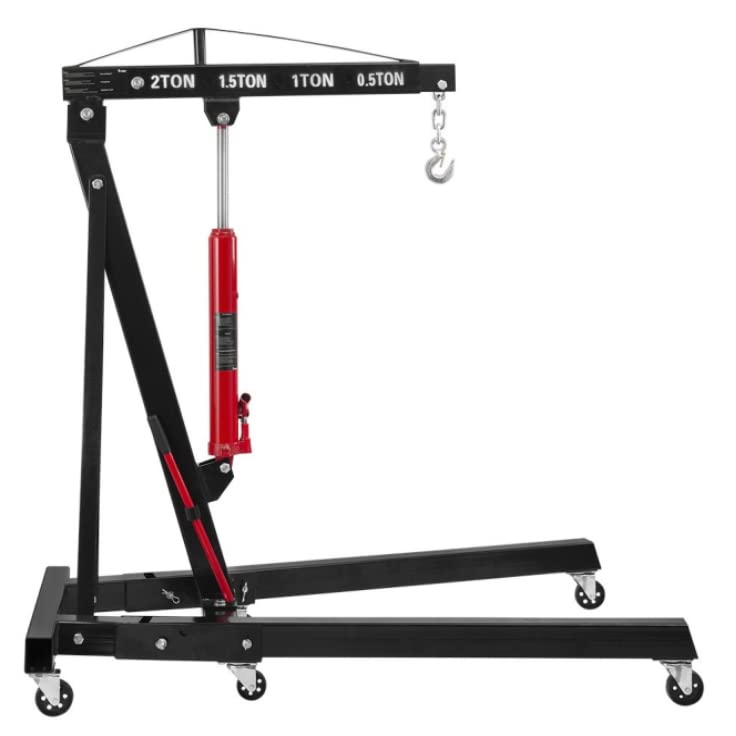 SIO Grúa Elevadora de Motores 2 Toneladas | Grúa Hidráulica de Taller Plegable | Elevador de Motores y Cargas Pesadas | Mecánica Profesional y Automoción