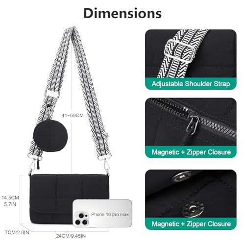 Image of JEEHAN Quilted Crossbody Bags for women Designer Shoulder Handbags Small Purse