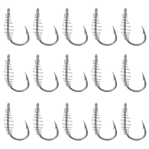 Milisten 20 Piezas Anzuelo de Pesca de Carpa Plateada Anzuelos de Pesca de Agua Salada Silver