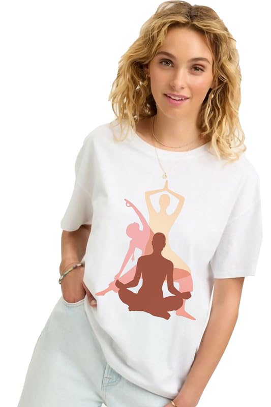 vlam Oversized Fit Gym Yoga Tshirt | Tshirt for Women and Girls White-picture-57
