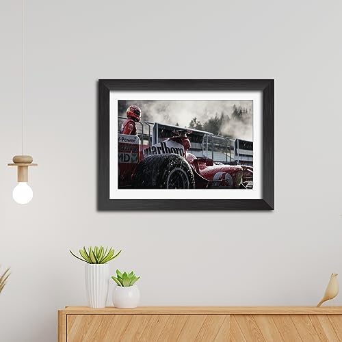 Image of TenorArts Michael Schumacher Poster F1 Driver Posters Formula One Photo Frame Painting with Matt Finish Black Texture (12 inches x 9inches)