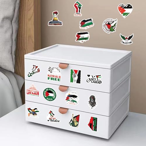 100PCS Colorful Free Palestine Stickers Freedom Waterproof Palestine Stickers Vinyl Decals Stickers for Teens Water Bottle Computer Bumper Pad Phone