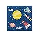 PAW - Servietten 3-lagig (33 x 33 cm) I 20 Stück I Perfekt für Kindergeburtstage, Partys, Kommunion und Feiern I Papierservietten Bunt mit Party Motiv I Kosmos, Rakete, Planeten, Granate - Space