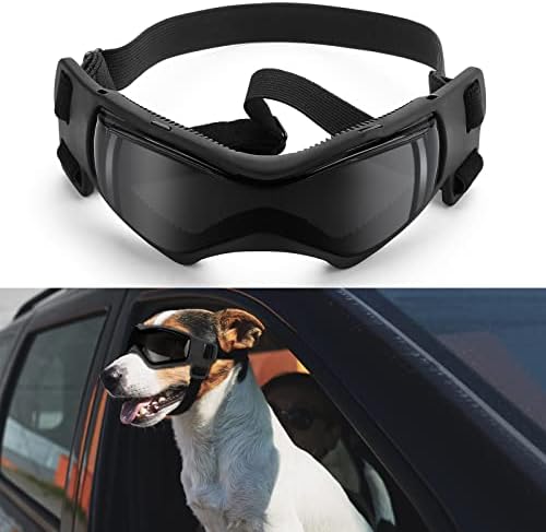 Googles for Dogs, Ownpets Dog Glasses UV Protection Goggles Snow Protection Wind Protection Dust Protection with Adjustable Strap, Safety Pet Sunglasses for Small and Medium Dog