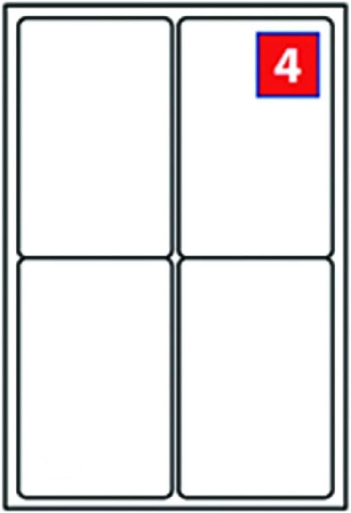 4 Labels per A4 Sheet, 100 Sheets 400 Address Labels, Self-Adhesive Shipping Labels for Parcels, Easy Peel, Jam-Free, Inkjet & Laser Printer Compatible – 99.1 x 139mm Postage Stickers
