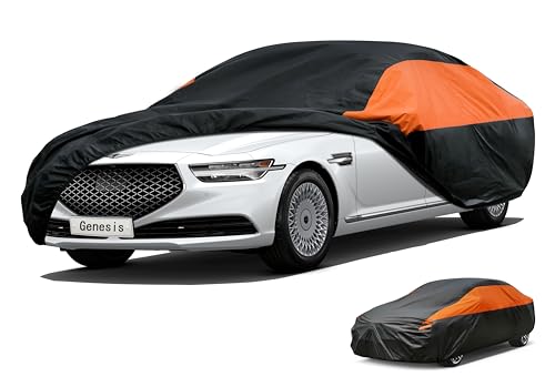Image of GUNHYI Hyundai Car Cover Custom Fit Hyundai Genesis Waterproof All Weather for Automobiles, Lightweight Full Exterior Cover Outdoor Sun UV Rain Dust Snow Wind Protection.