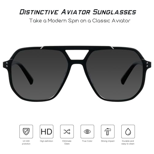 mosanana Oversized Aviator Sunglasses for Women and Men with Polarized Lens MS522432
