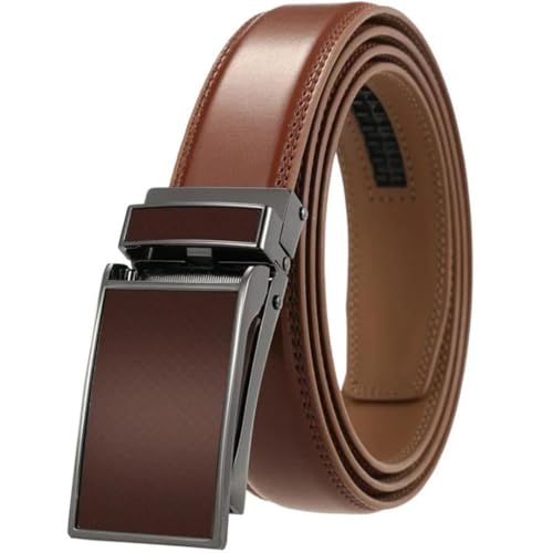 Men's 3-3.1Cm Width Belt For Business Formal Wear Genuine Leather Metal Automatic Buckle Belt2