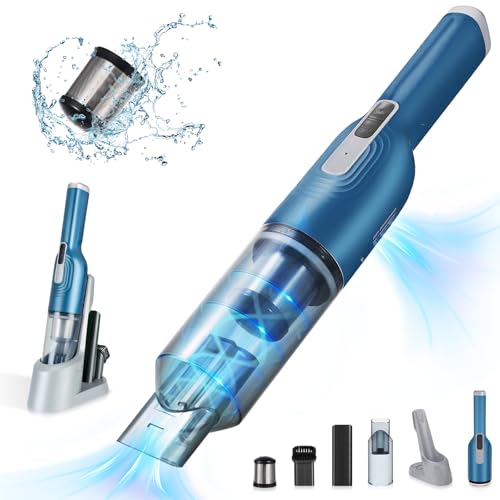 EPROEON Hand Vacuum, Advanced Clean Cordless Handheld Vacuum, Compact Home and Car Vacuum with Crevice Tool, Lightweight & Portable, 11000Pa, One-Touch Empty for Car & Home,Mattress, Blue