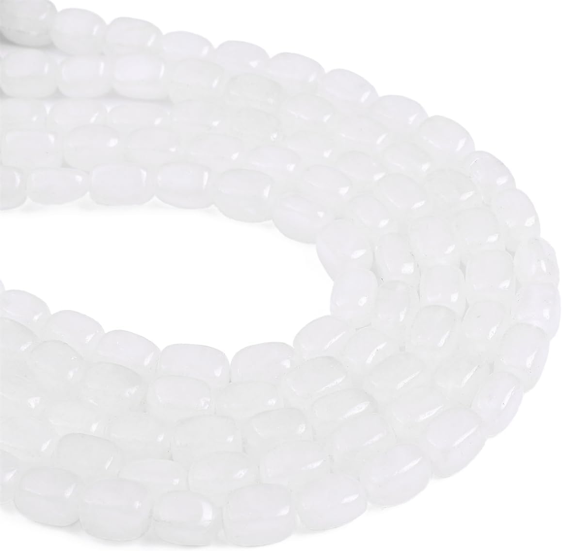 Natural White Agate Cuboid Stone Loose Semi Gemstone Beads for Jewelry Making 8mmx12mm 38cm/Strand - Image 6