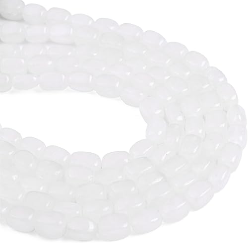 Miniatura 6 de Cuentas de piedras preciosas sueltas de ágata blanca natural cuboide para hacer joyas, 0.315 inx0.472 in 15.0 inStrand