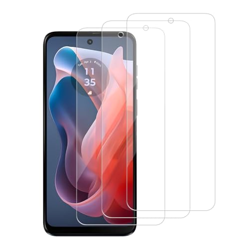 WowFluy 3 Pack for Motorola Moto G Play (2024) / XT2413 Tempered Glass Screen Protector Scratch-Proof Bubble-Free HD Transparent 9H Hardness Bubble Free Case Friendly