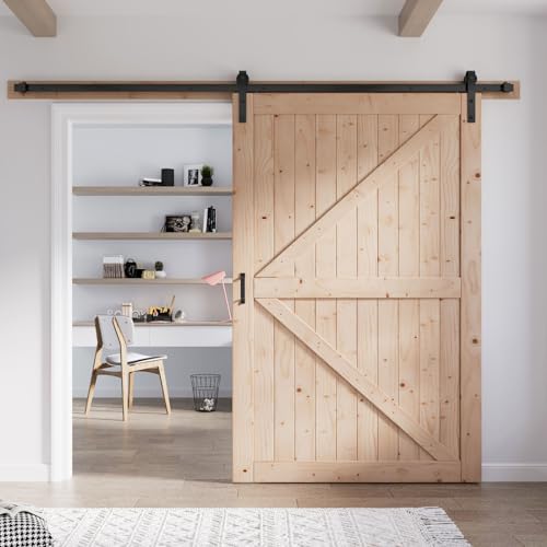 FREDBECK 54in x 84in Wood Barn Door with 9FT Barn