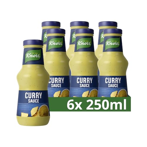 Knorr Curry Sauce würzige Grillsauce fruchtig frisch mit Ananas, 6er Pack (6 x 250 ml)