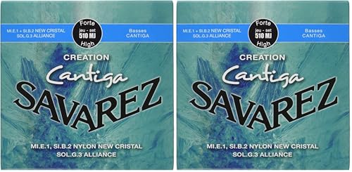 Cordes Savarez Cantiga 510MJ pour guitare classique, jeu tension forte en lot de 2