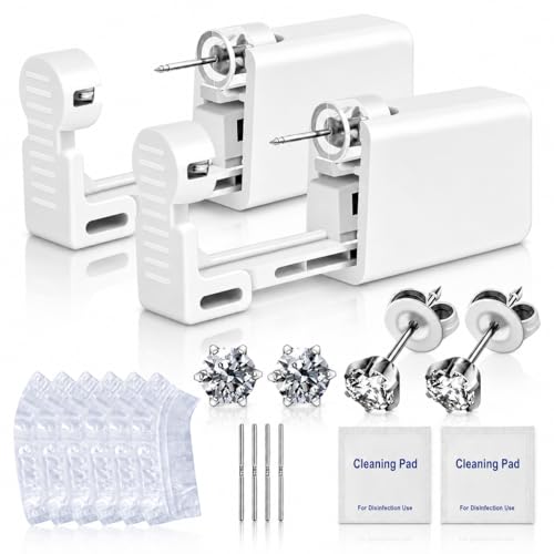 Image of Anzero Ear Piercing Kit, Disposable Ear Piercing Gun with 4MM CZ Studs