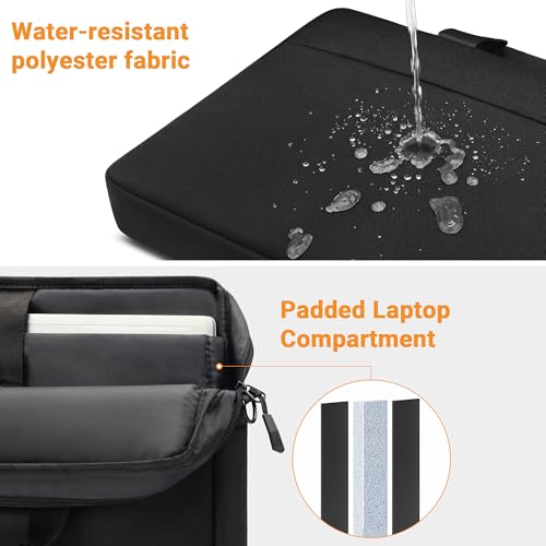 Image of TECOOL 14 15.6 16 17.3 inch Laptop Bag Waterproof Briefcase Shoulder Bag Shockproof Messenger Bag with Padded Shoulder Strap
