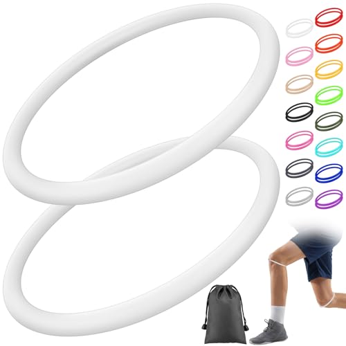 Image of Foilswirl Silicone Patella Knee Band for Basketball Patella Tendon Support Knee Pain Running Tendon Brace Support Strap(2,White,S)