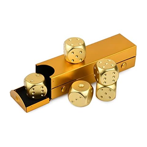 SCSpecial Aluminium Alloy Dice 5 Stück 16mm tragbare Metallwürfel Cover