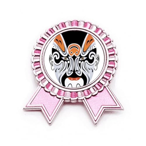 Broche opéra de Pékin rose Changbanpo en métal M cadeau idéal pour passionné d'art