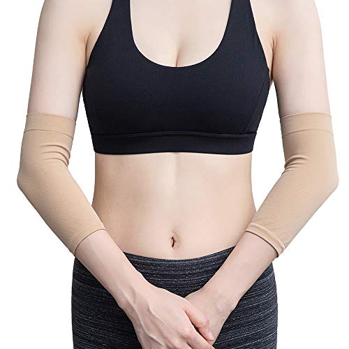 Image of 1 Pair Tattoo Cover Up Compression Sleeves Bands Forearm Concealer Support Skin Color Tattoo Aftercare UV Protection Oversleeve (Brown)