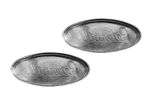 Image of KOZAK Plastic Front Hood Grille Logo Emblems Badge Compatible with Peterbilt 379 386 389 567 579 Semi Trucks (2 Piece Set) - Truck Accessories - Aftermarket Replacement 20-19280