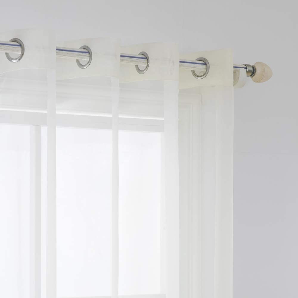 MIULEE Tende Trasparenti con Occhielli 140x260cm 2 Pannelli per Finestre Salotto