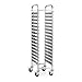 Royal Catering Chariot à Plateaux Chariot de Transport RCTW-16GN (16 Récipients GN 1/1, espace entre les niveaux 80mm, dimensions des plateaux 530 x 325 mm, frein à main, inox)