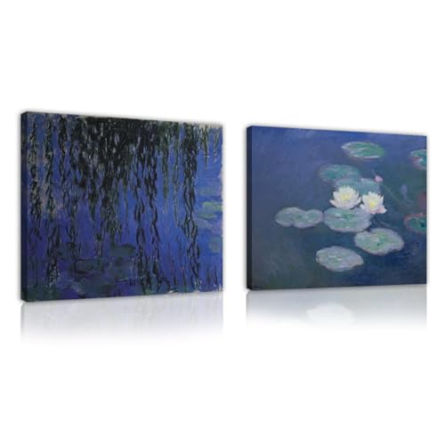 Tableau Claude Monet nénuphar rose déco murale sur toile pour chambre et salon moderne
