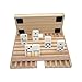 SUTIMSHE Natural Wood Domino Racks, Domino Tiles Holders,Domino Trays Set of 4 for Mexican Train Chickenfoot and Other Dominoes Games