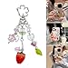 COPLKY Keychain Strawberry Keychain Charm Bag Ornaments Acrylic Alloy Strawberry Backpack Pendant for Fashion Lover