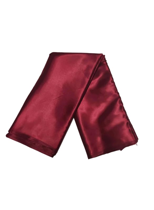 DZY Satin Fabric for Scrunchies Blouse Dupatta Home Décor Saree Dress Pillow Covers Table Decor Hair Accessories DIY Projects and Lehenga | Soft & Glossy Material for Sewing & Crafting | 1 M Maroon |-image-16