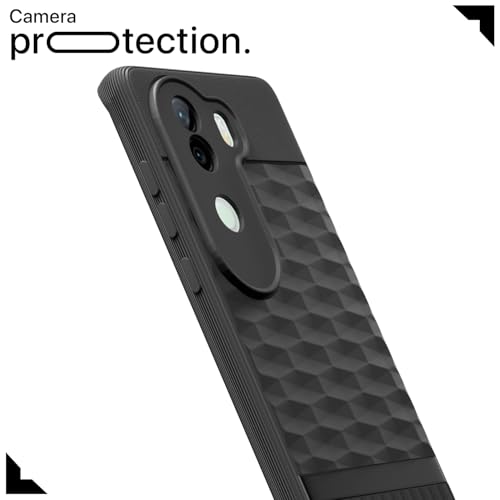 Image of Outlouders Back Cover for Vivo V40e 5G / iQOO Z9s 5G | TPU Soft Flexible Shockproof | Full Camera Protection Back Case (Black)
