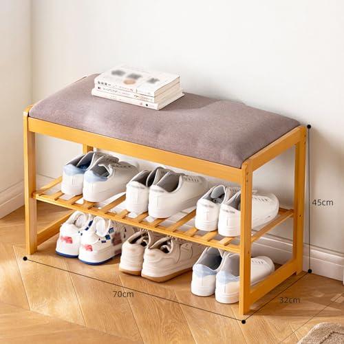Banc de rangement pour chaussures pour optimiser les petits espaces avec un meuble en bambou - 4