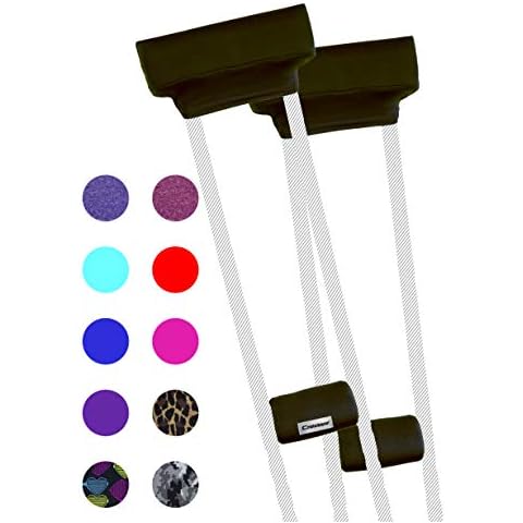 Crutcheze Premium USA Made Crutch Pad and Hand Grip Covers | Comfortable Underarm Padding Washable Breathable Moisture Wicking Odor Reducing- Accessories for Adult & Youth Crutches (Black) Cover