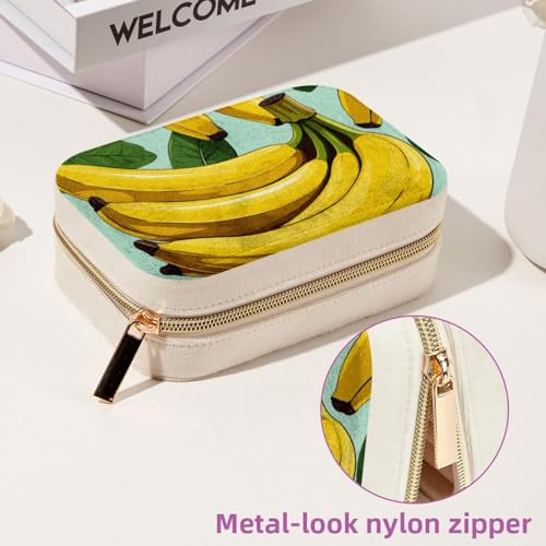Boîte à bijoux banane double couche élégante et spacieuse pour ranger vos bagues