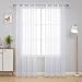 Deconovo Home Decorations Sheer White Curtains Grommet Curtains Voile Curtains Delicate Sheer Curtains for Living Room 52W x 84L Inch White 1 Pair