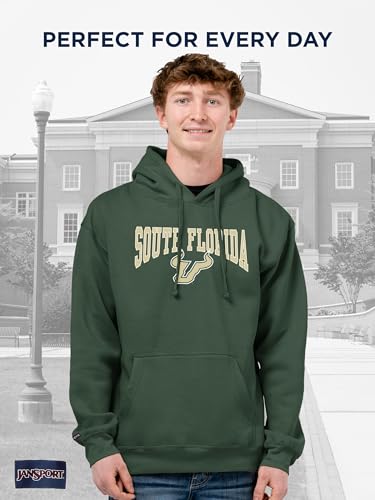 Image of JanSport NCAA Officially Licensed Rival Hoodie, Long Sleeve Unisex Sweatshirt, Cotton-Polyester Blend, Double-Layered Hood