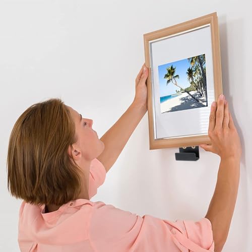 Image of 10 pcs Tile Wall Hangers, Stainless Steel U-Shaped Wall Brackets with 20 Screws+20 Expansion Tubes+1 Storage Bag, Billboard Holder Brackets for Mirrors, Picture Frame(Black)