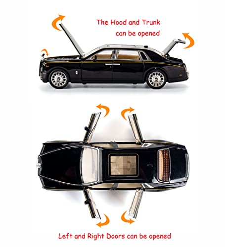 Alloy Collectible Black Rolls Royce Phantom Toy Pull Back Vehicles Diecast Model Car #TOP3